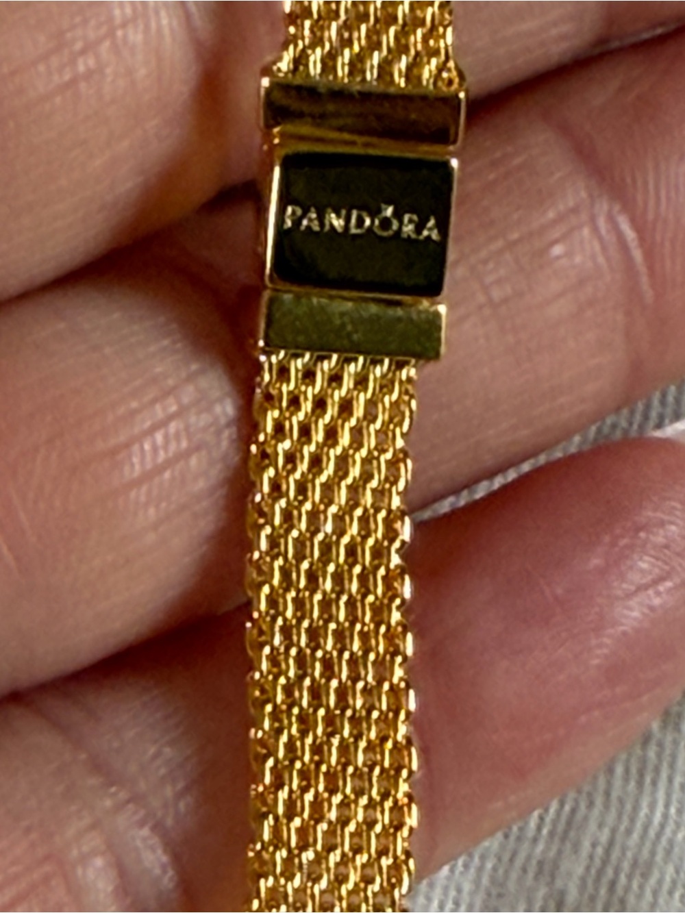 Pandora Gold Mesh Bracelet 7.75 inches new no box - Picture 3 of 6